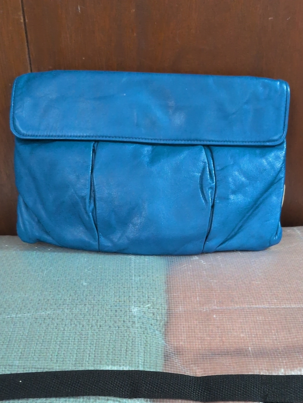 Letisse® Bright Blue Leather Clutch